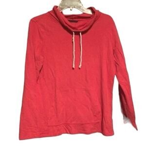 Brooks Brothers Red Cowl Neck Hoodie Sweatshirt Medium Cotton Blend